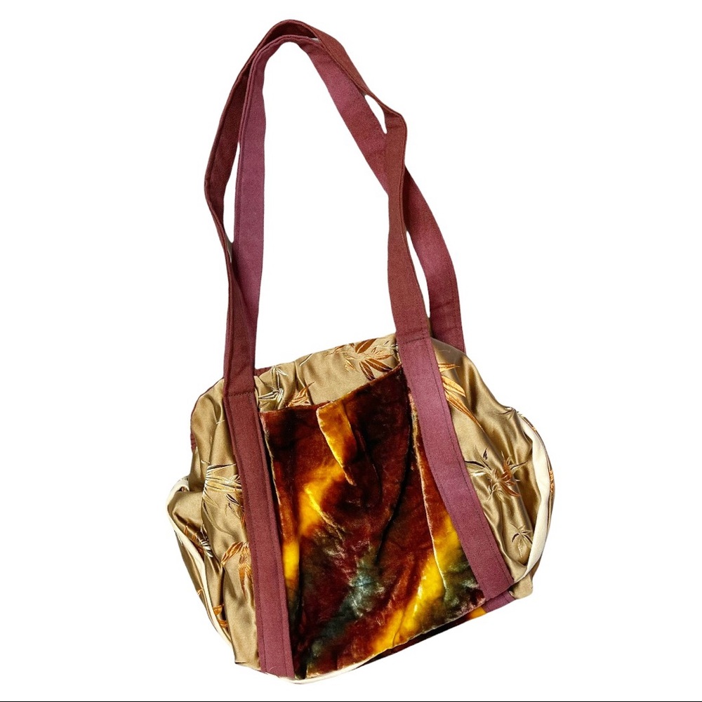 Vintage The Silkworm Hand Painted Silk Asian Style Shoulder Hand Bag By Lynn Lee
